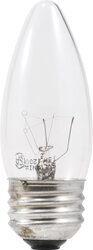Incandescent B10 D?cor Bulb Shape Torpedo Tip Clear Finish Medium Aluminum Base 40Watt 120Volt Blister Pack 12Bulbs Per Case 2Bulbs Per Package