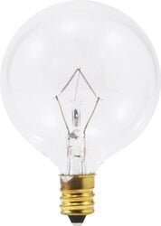 OBS13666 Incandescent G16.5 D?cor Bulb Shape Clear Finish Candelabra Base 40Watt 120Volt Blister Pack 12Bulbs Per Case 2Bulbs Per Package