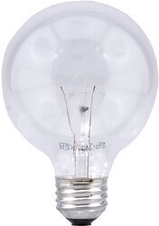 Incandescent G25 D?cor Bulb Shape Double Life Clear Finish Medium Aluminum Base 40Watt 120Volt Retail Pack 6Bulbs Per Case 1Bulb Per Package