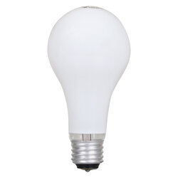 OBS18060 Incandescent A21 Bulb Shape Three Way Lamp Soft White Finish 3 Contact Medium Aluminum Base 50Watt 100Watt 150Watt 120Volt Retail Pack 12Bulbs Per Package 1Bulbs Per Package