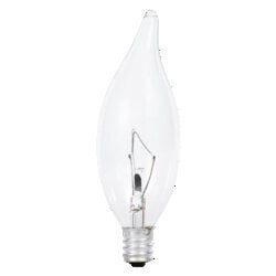 OBS13705 Incandescent Clear Double Life B10 60 Watt 120 Volt Candelabra Base 4 Pack Blister Pack