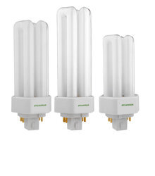 DULUX 26W triple compact fluorescent lamp with 4 pin base, 2700K color temperature,  82 CRI, for use with electronic and dimming ballasts, ECOLOGIC