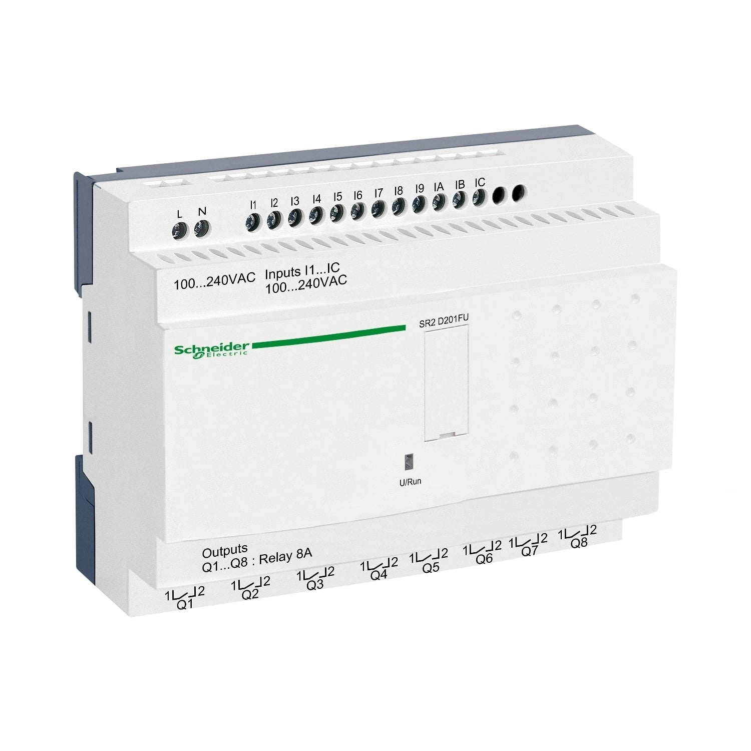 compact smart relay, Zelio Logic SR2 SR3, 20 IO, 100 to 240V AC, no clock, no display