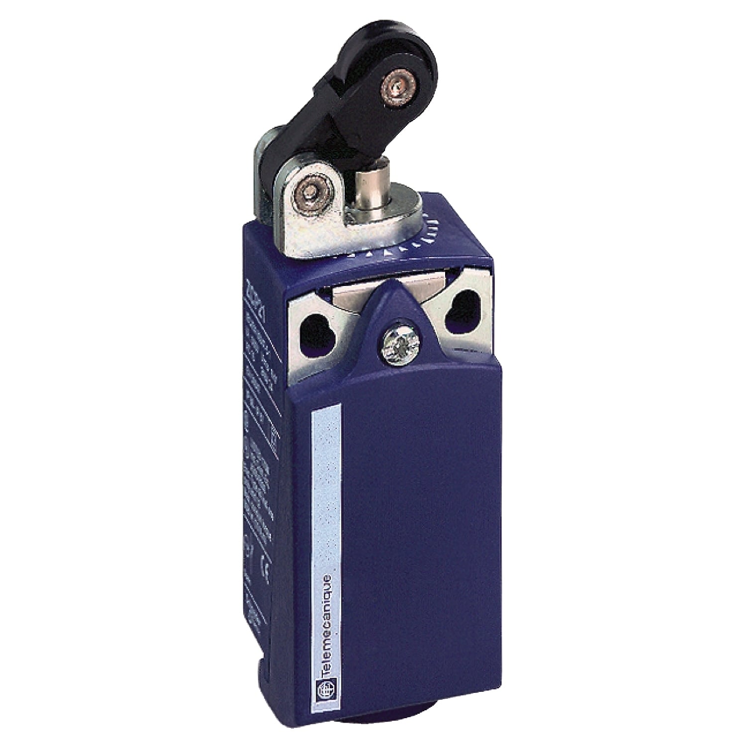 Limit switch, Limit switches XC Standard, XCKP, thermoplastic plastic roller lever plung. Hor, 1NC+1 NO, snap, 1/2NPT