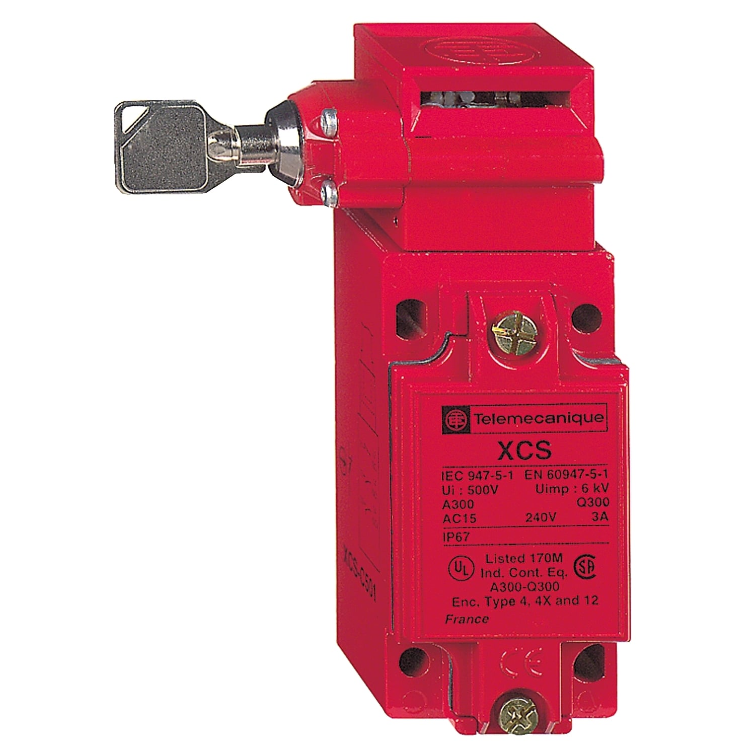 Safety switch, Telemecanique Safety switches XCS, metal XCSC, 2 NC + 1 NO, slow break, 1 entry tapped 1/2" NPT