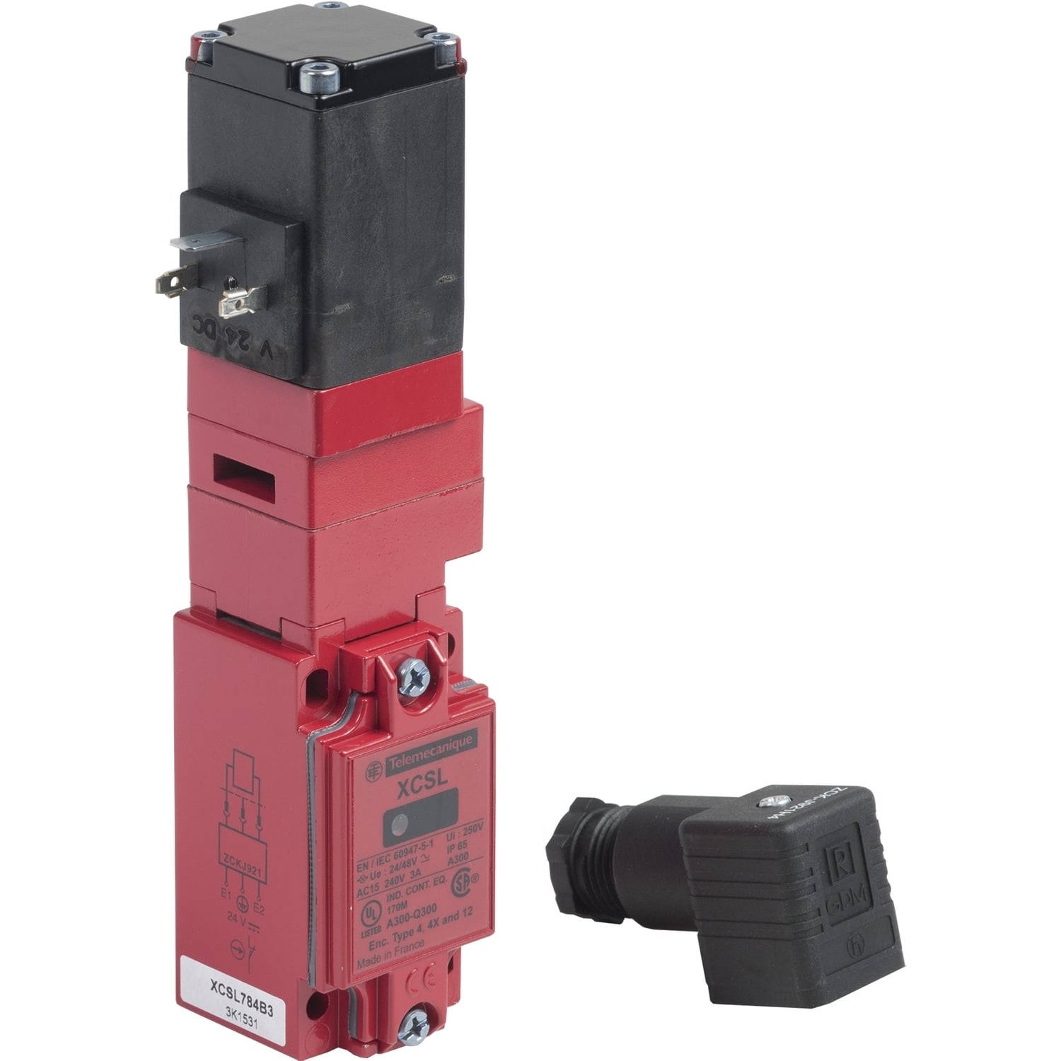 Safety switch, Telemecanique Safety switches XCS, XCSL, AC/DC, 50/60 Hz, key operated turret head