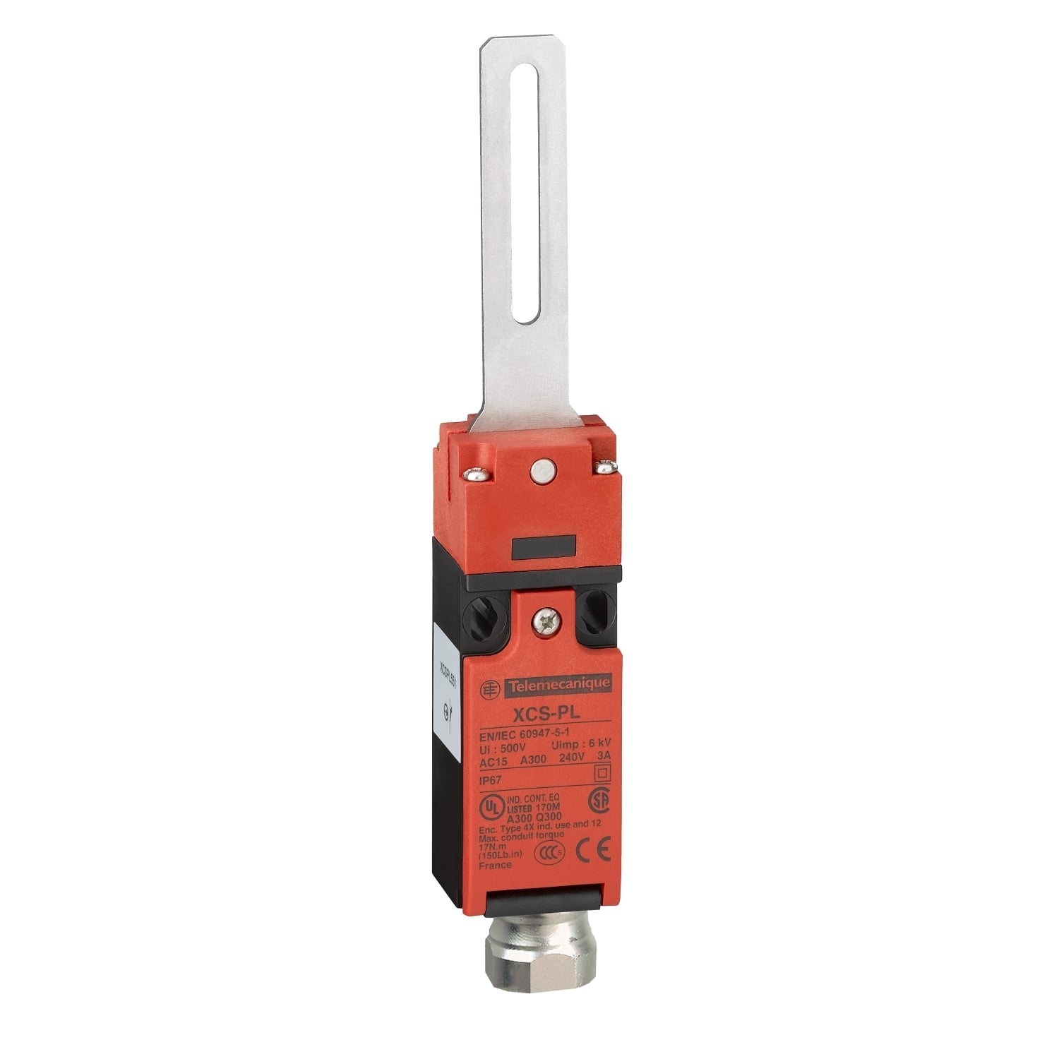 Guard switch, Telemecanique Safety switches XCS, XCSPL, straight lever, centred, 2NC -1/2"NPT