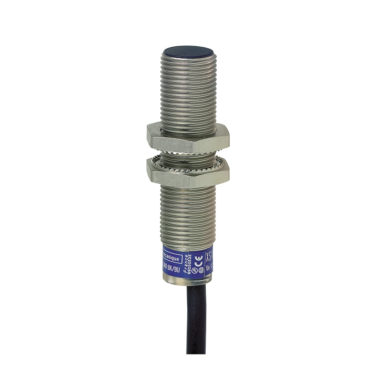 Inductive proximity sensors XS, inductive sensor XS5 M12, L53mm, brass, Sn2mm, 12...48 VDC, cable 2 m