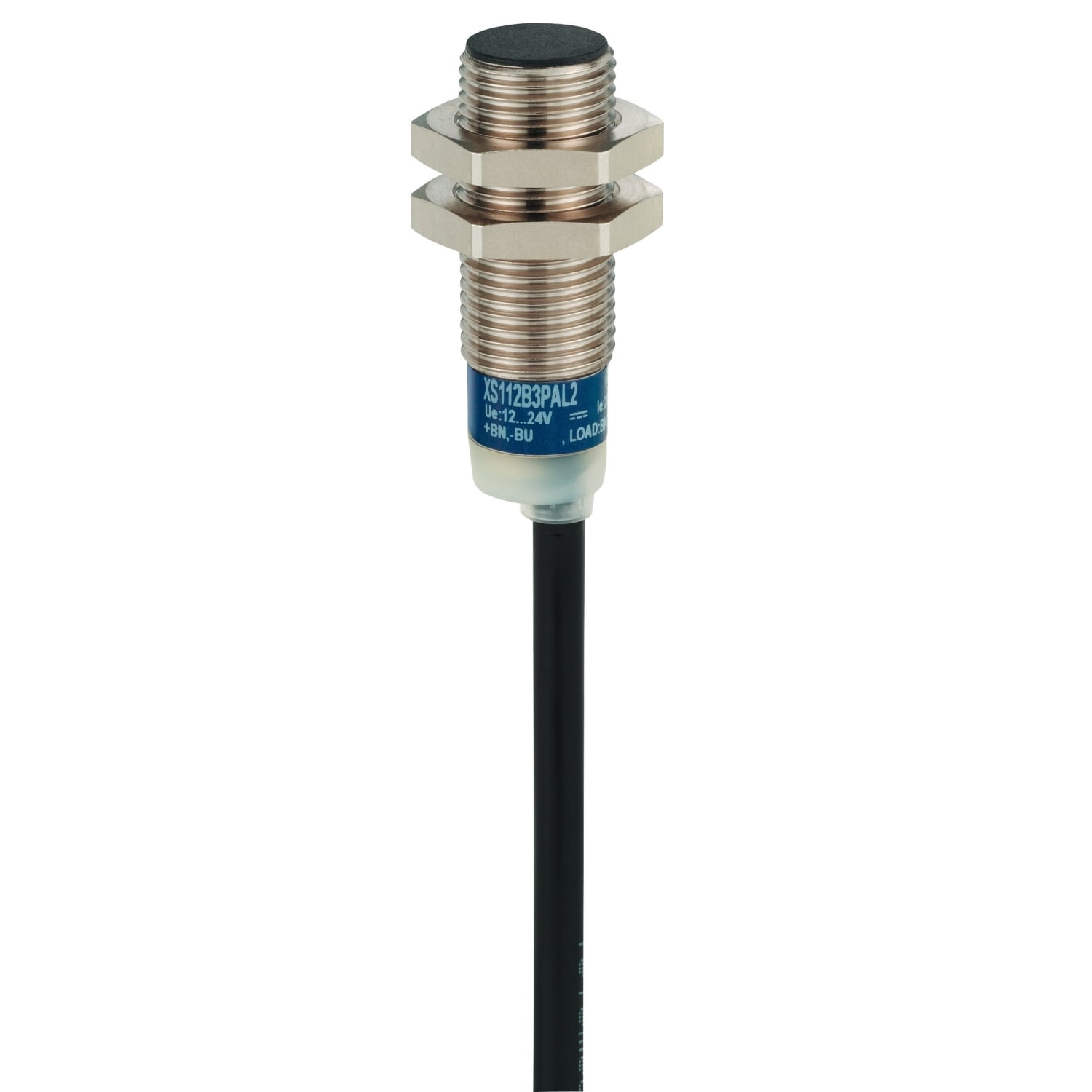 inductive sensor, XS6, M12, L53 mm, brass, Sensing 4 mm, 24 to 240 VAC/DC, 2 meter cable