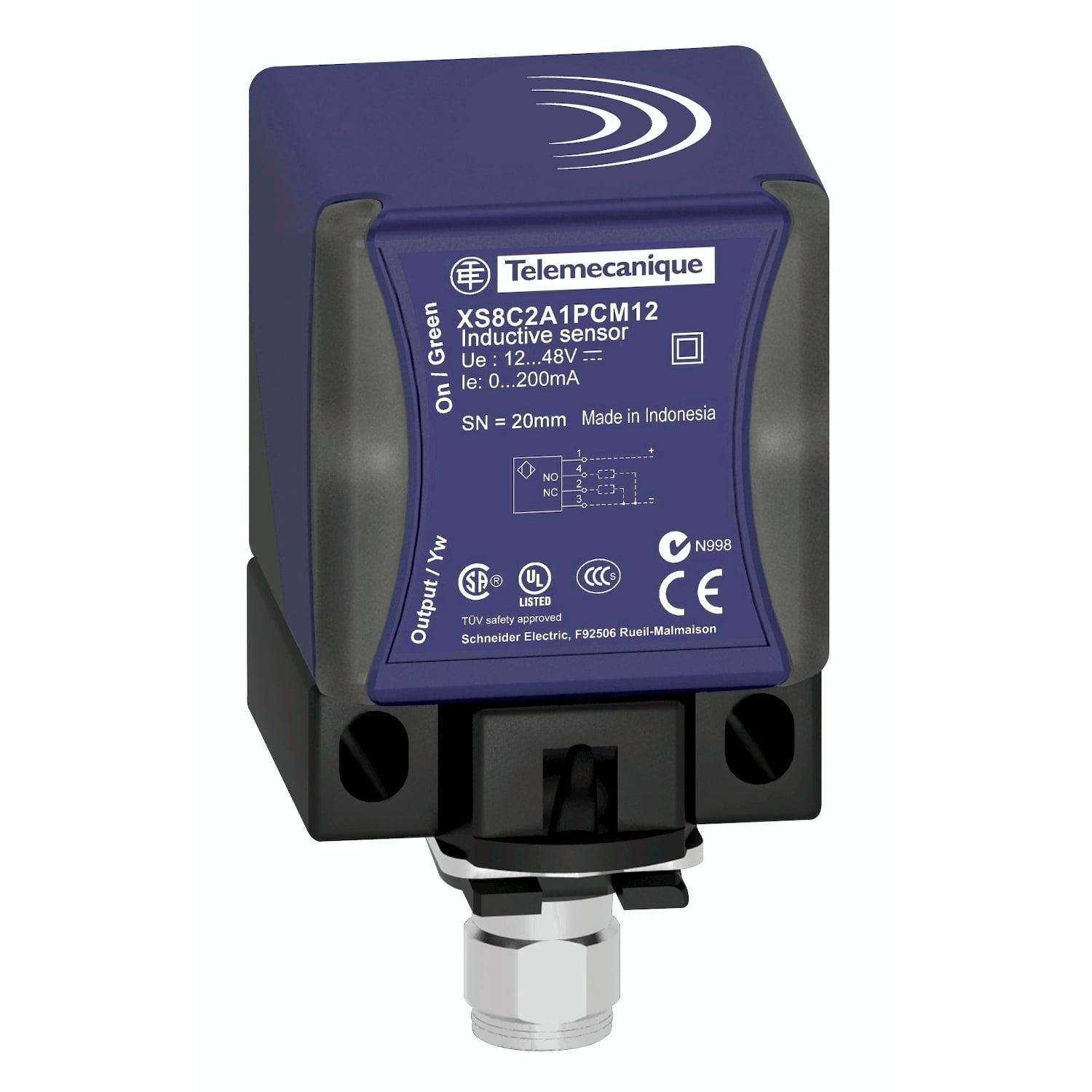Inductive proximity sensors XS, inductive sensor XS8 40x40x70, PBT, Sn20 mm, 12...48 VDC, M12