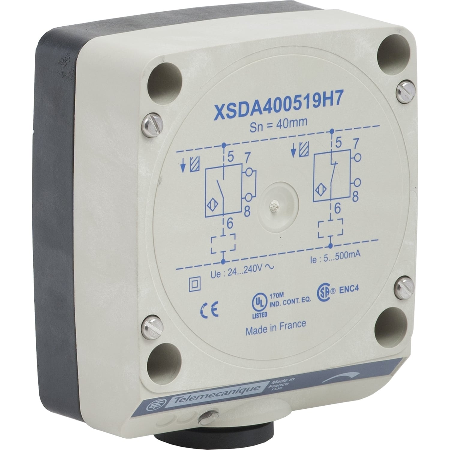Inductive proximity sensors XS, inductive sensor XSD 80x80x40, plastic, Sn40mm, 24...240 VAC, terminals