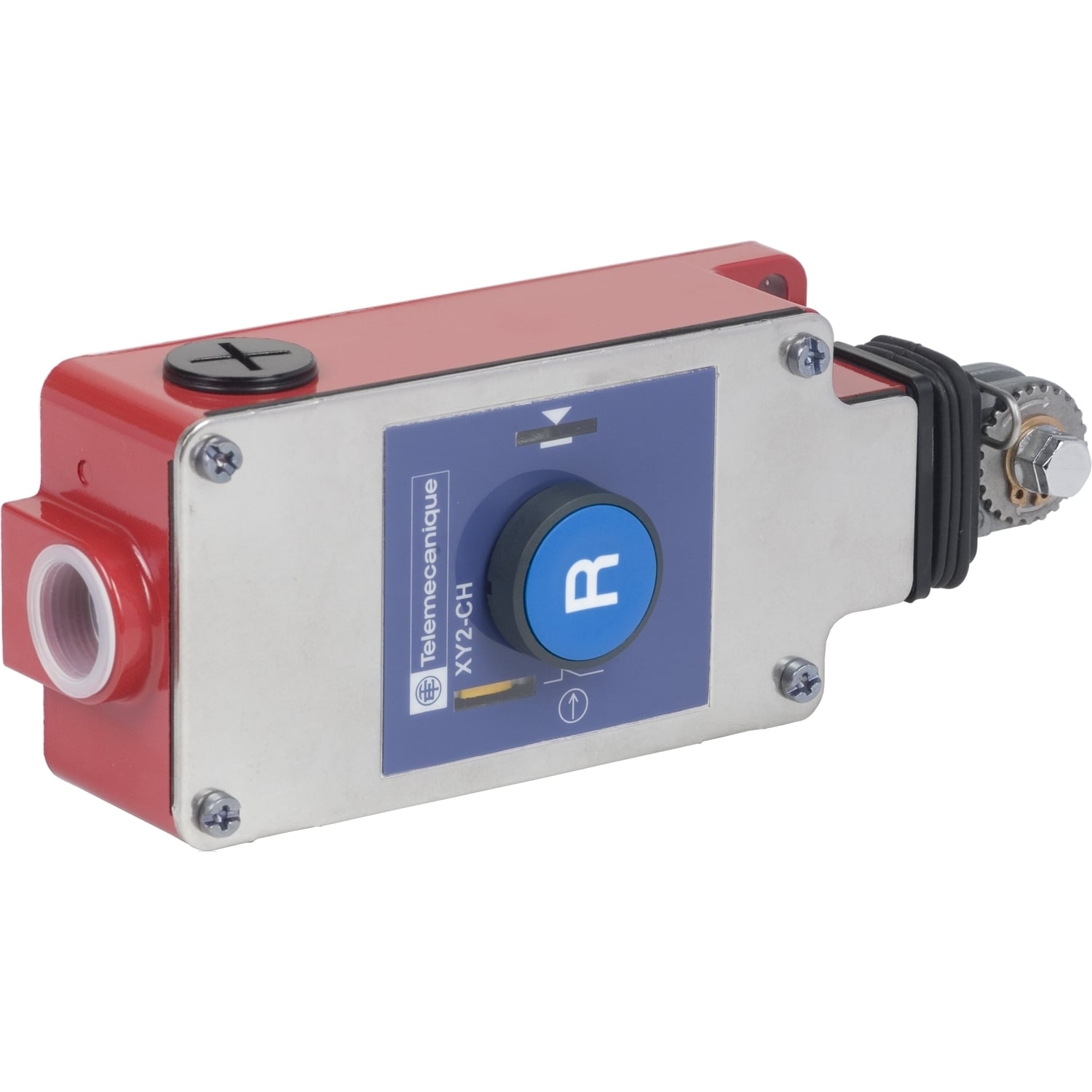 Latching emergency stop rope pull switch, Telemecanique rope pull switches XY2C, e XY2CH, 1NC+1 NO, Flush pushbutton