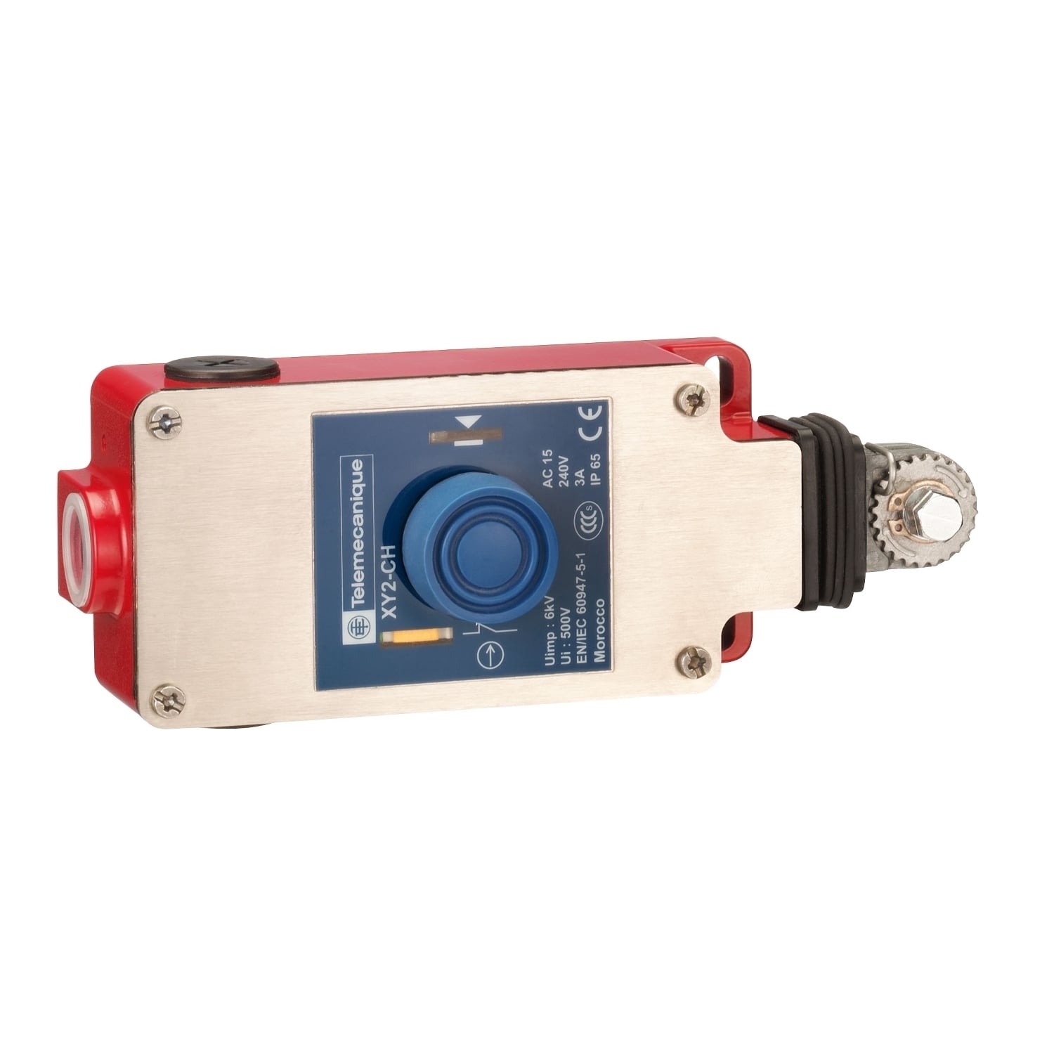 Latching emergency stop rope pull switch, Telemecanique rope pull switches XY2C, e XY2CH, 2NC, booted pushbutton
