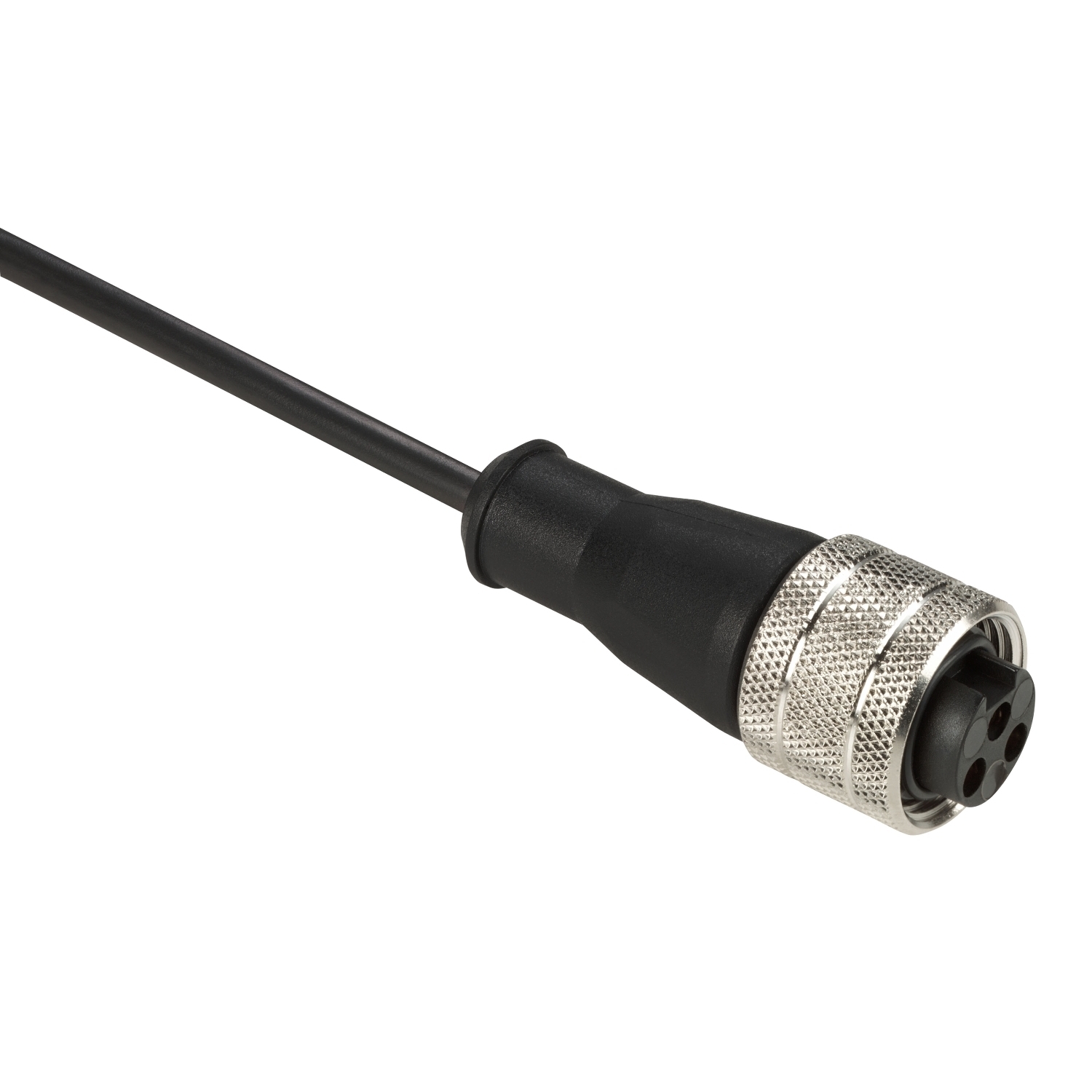 Pre wired connectors XZ, straight female, 7/8"16 UN, 3 pins, cable PUR 5 m