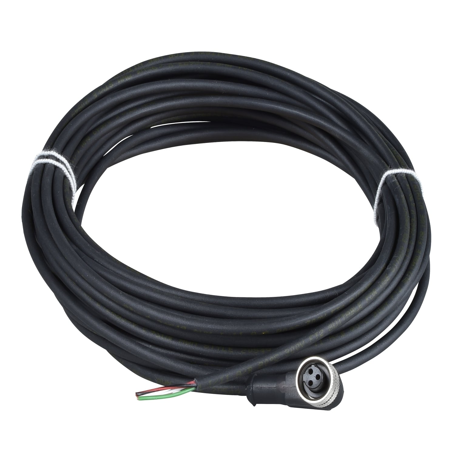 Pre wired connectors XZ, elbowed female, 1/2"20 UNF, 3 pins, cable PUR 2 m