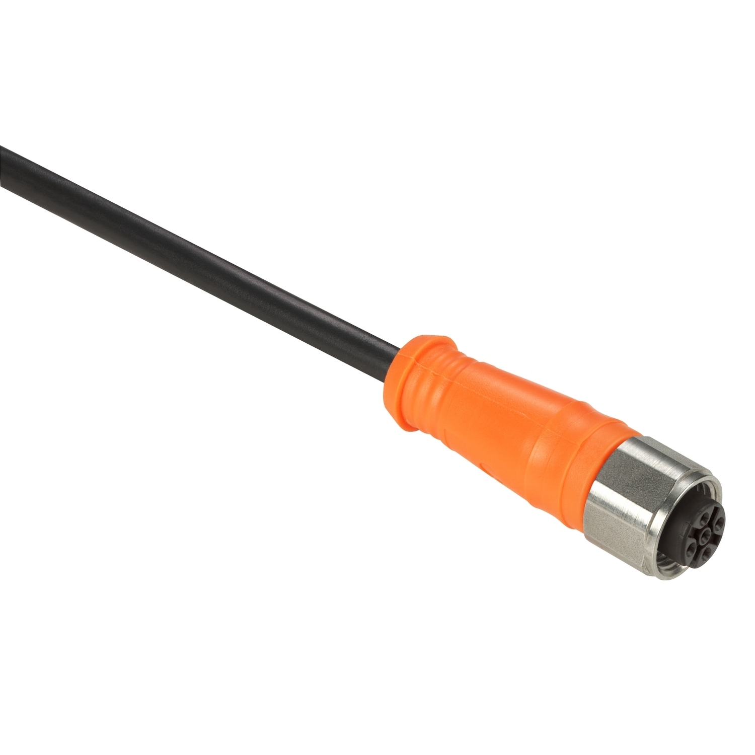 Pre wired connectors XZ, straight female, M12, 4 pins, cable PVC 2 m