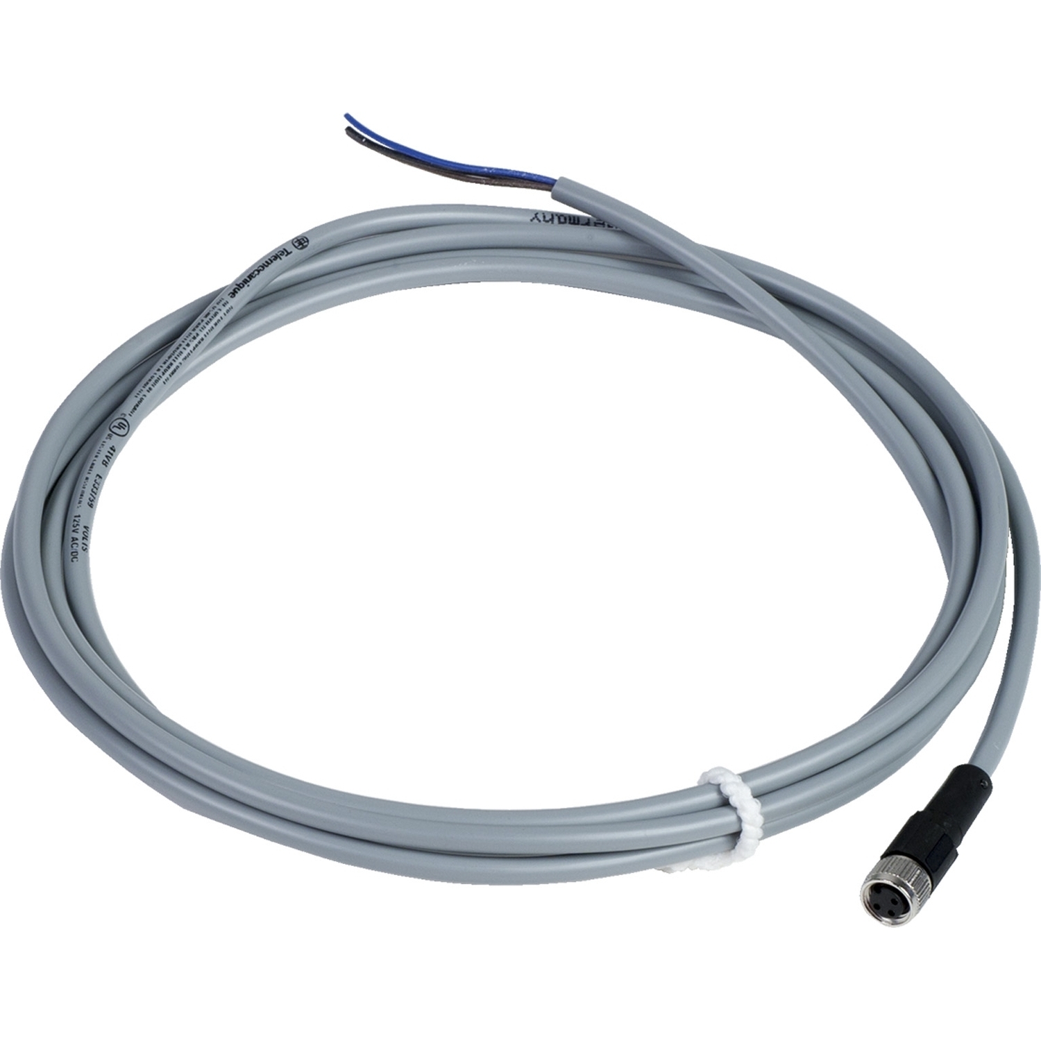Pre wired connectors XZ, straight female, M8, 3 pins, cable PVC 2 m