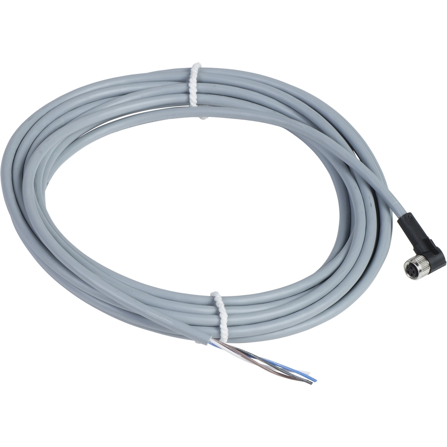 Pre wired connectors XZ, elbowed female, M8, 4 pins, cable PVC 5 m