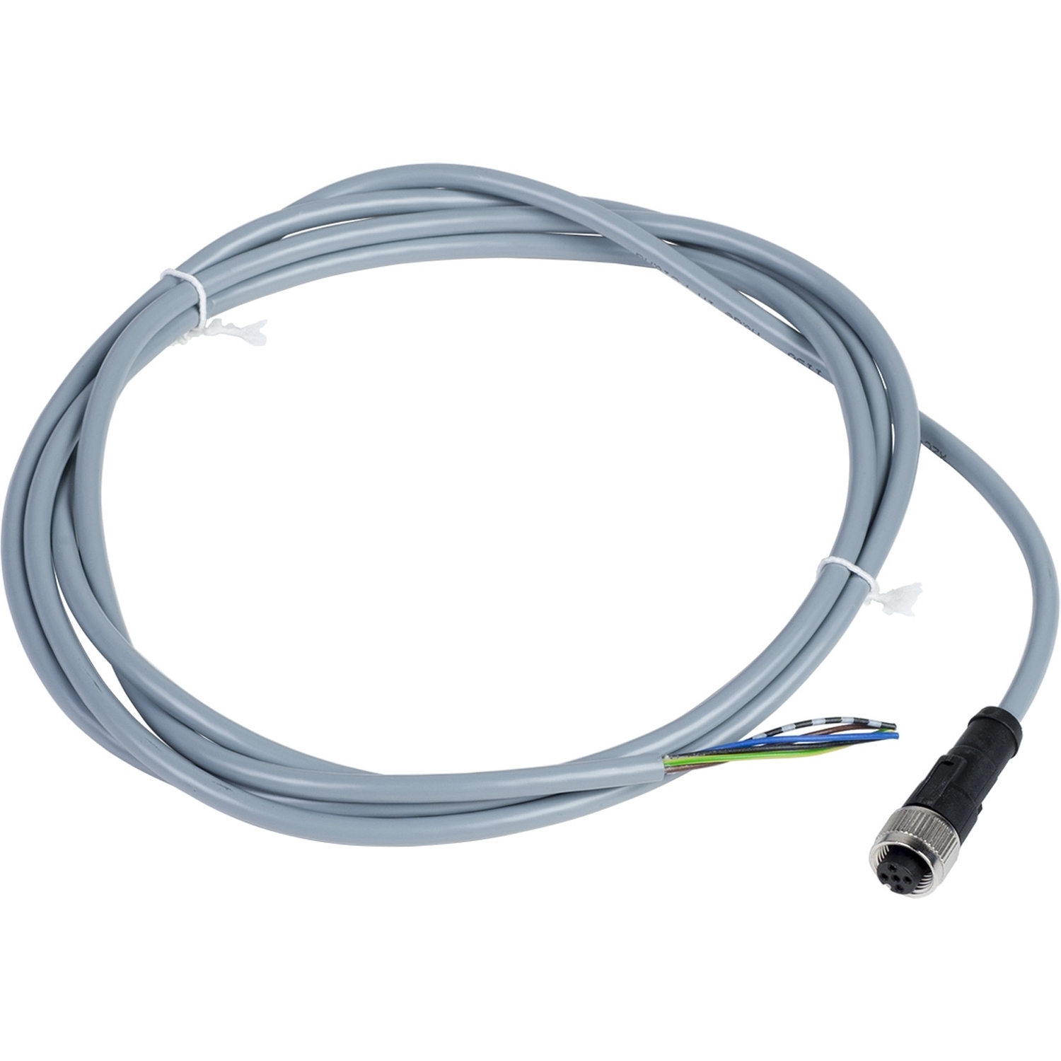 Pre wired connectors XZ, straight female, M12, 5 pins, cable PVC 2 m