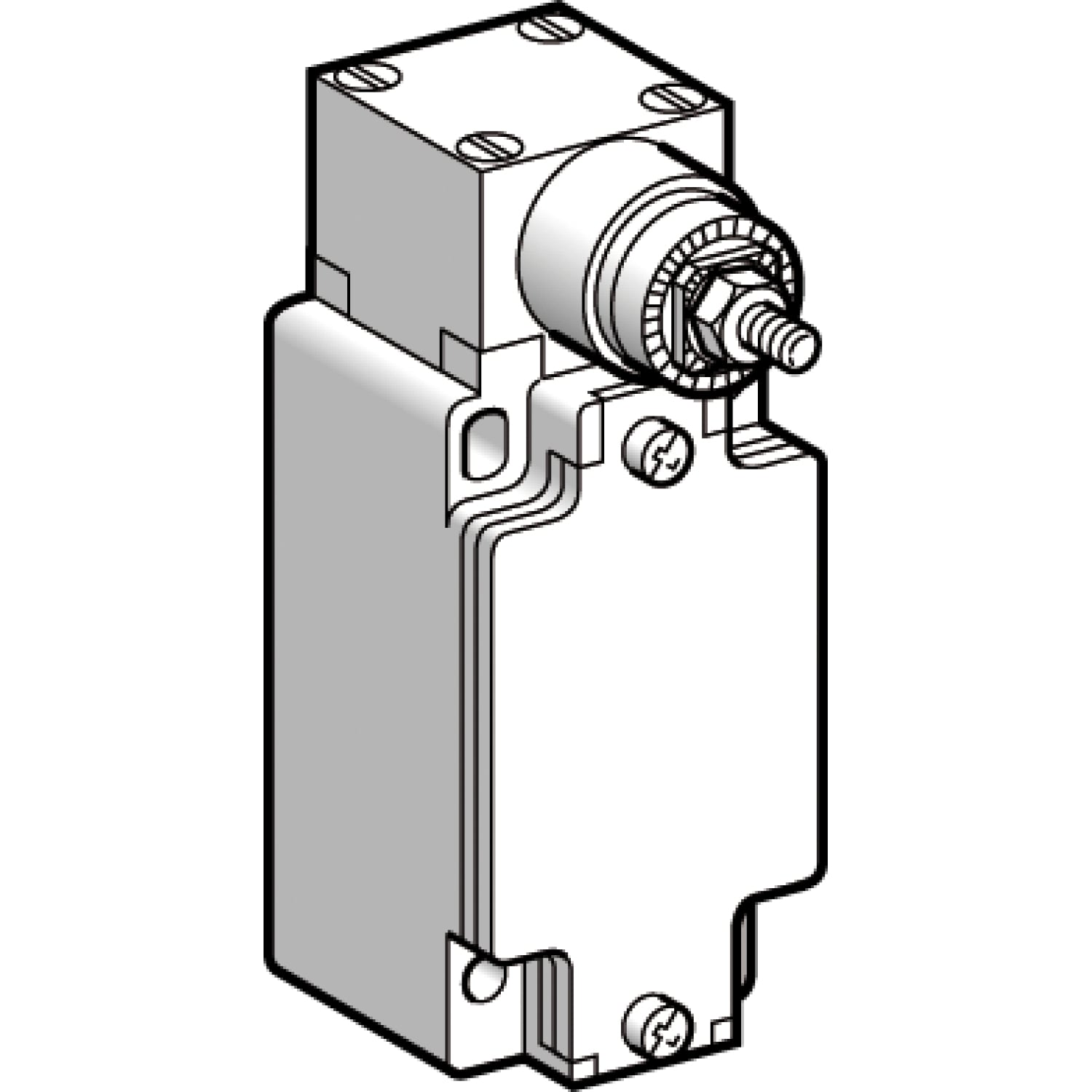 Limit switch body with spring return rotary head, Limit switches XC Standard, ZCKJ, w/o lever, fixed, 2C/O, snap, 1/2"NPT
