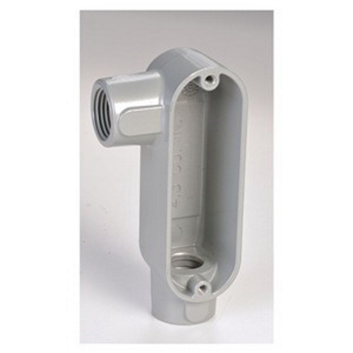Conduit Outlet Body, Type LR, 1 in Hub, 2 Hubs, 11.8 cu-in Capacity, Form 85 Form, NEMA FB-1 Enclosure, Set Screw Connection, Surface Mounting, Pressure Cast Aluminum, Epoxy Powder Coated, 6 in L x 2.63 in W x 2.81 in H Dimensions