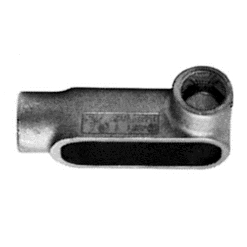 Conduit Outlet Body, Type LR, 1 in Hub, 2 Hubs, 11 cu-in Capacity, Form 7 Form, NEMA FB-1 Enclosure, Tapered FNPT Connection, Surface Mounting, Cast Aluminum, Epoxy Powder Coated, 6 in L x 2.75 in W x 2.88 in H Dimensions