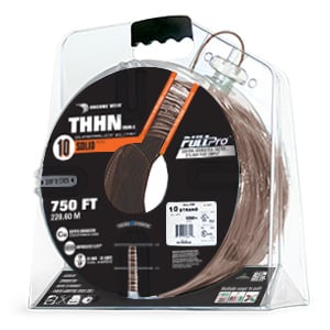 105100908045 PullPro Copper THHN Wire, 10 AWG, Solid, Brown, 750 ft