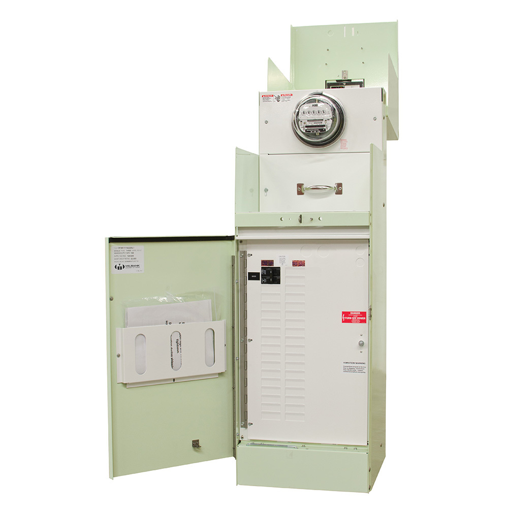 CP3B11115A22 Ringed, 100 Amp, 240V, 4 Term, Main Circuit Breaker, 16 Circuit, Load Center, 22k, Mint Green