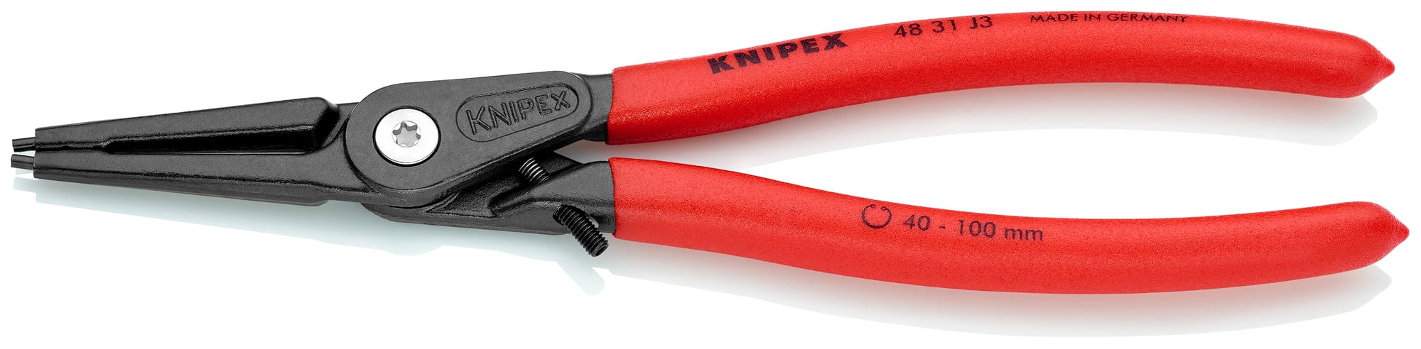 Internal Precision Snap Ring Pliers-Limiter, 9 in., Non-slip plastic, 3/32 in. Tips