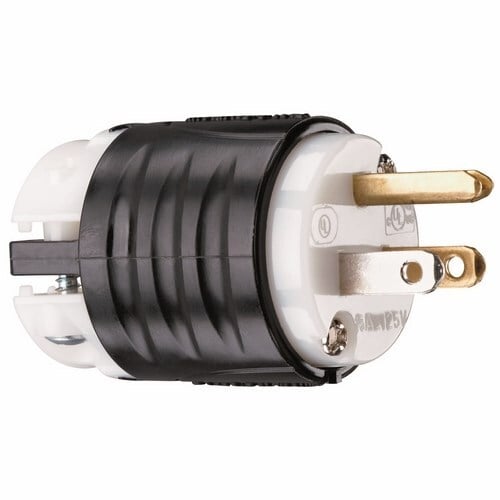 15amp 125v, Plug, 2pole 3wire, Black & White