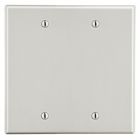 Hubbell Wiring Device Kellems, Wallplates and Box Covers, Wallplate,Non-Metallic, 2-Gang, 2) Blank, Box Mount, Light Almond