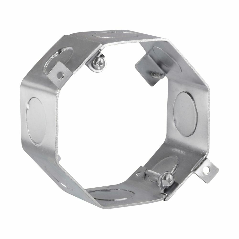 Eaton Crouse-Hinds series Octagon Concrete Box, 4", 2-1/2", Steel, 1/2" and 3/4" single row, 29.0 cubic inch capacity