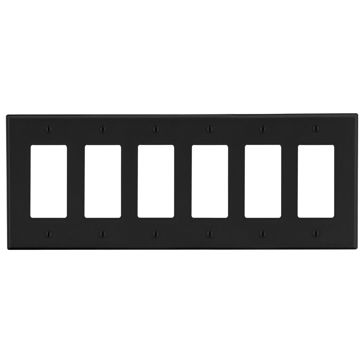 Wallplate, 6-Gang, 6) Decorator, Black