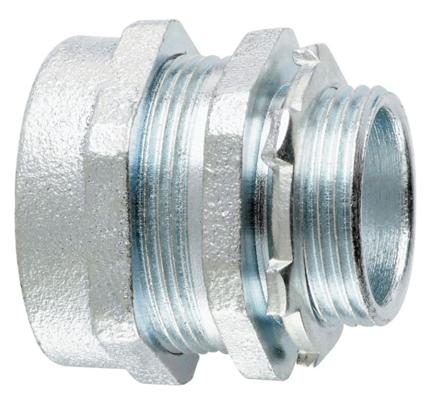 CPR20 Type CPR Insulated Straight Compression Connector, 4 in Trade, For Use With IMC/Metallic Rigid Conduit, Malleable Iron, Zinc Plated