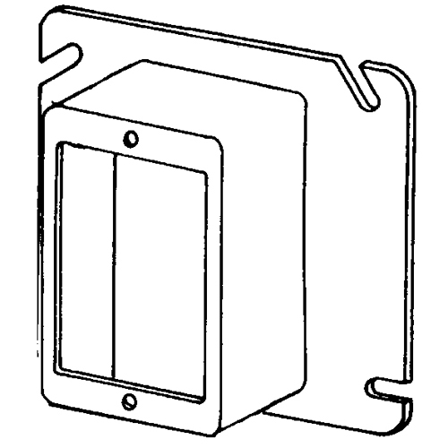 Features:Configuration Single Device, Standard:UL E18095, Material:Steel, Shape:Square, Size:4.6875 X 4.6875 X 1.25IN, Cubic Capacity:8CI