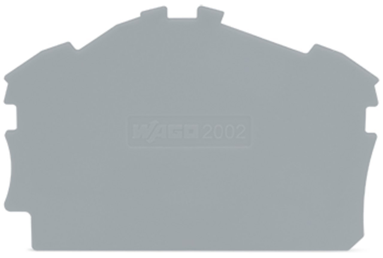 End and intermediate plate; 0.8 mm thick; gray