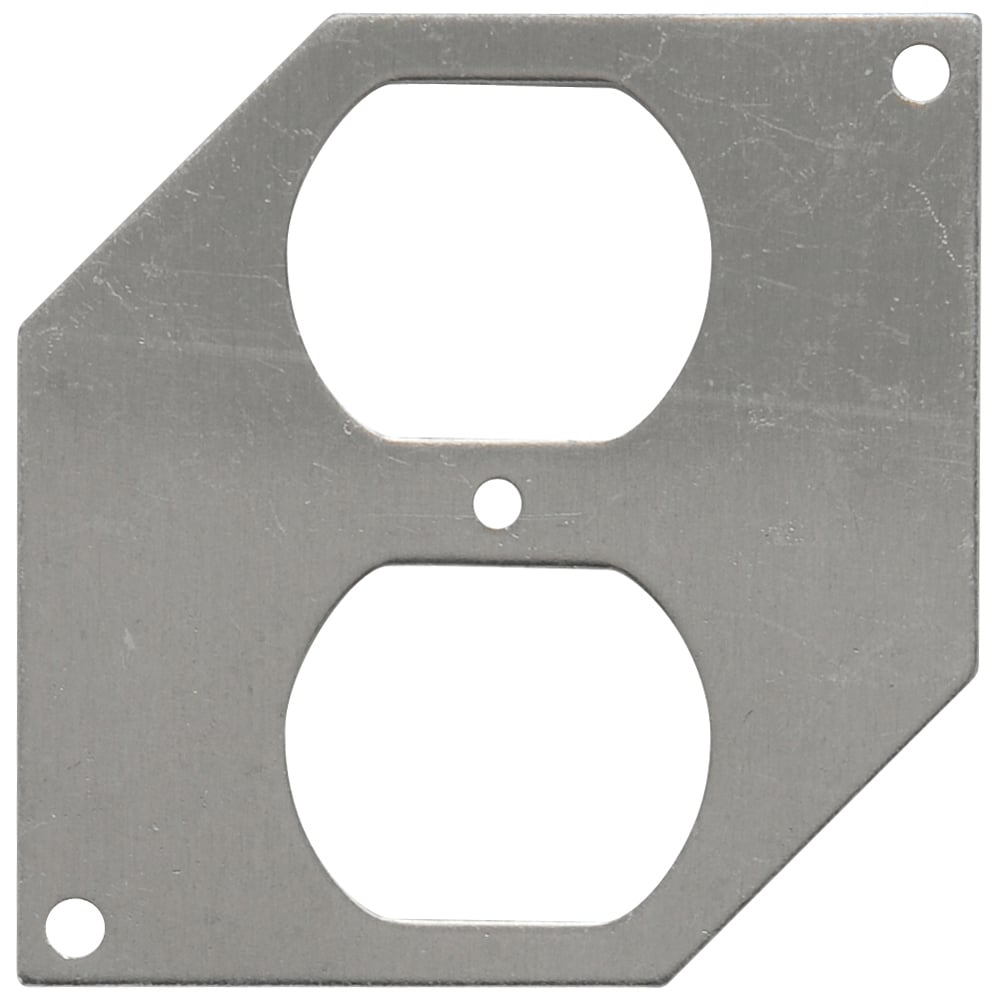 Heavy Cast Aluminum Cover Mounting Plate for Duplex Receptacle, Gray