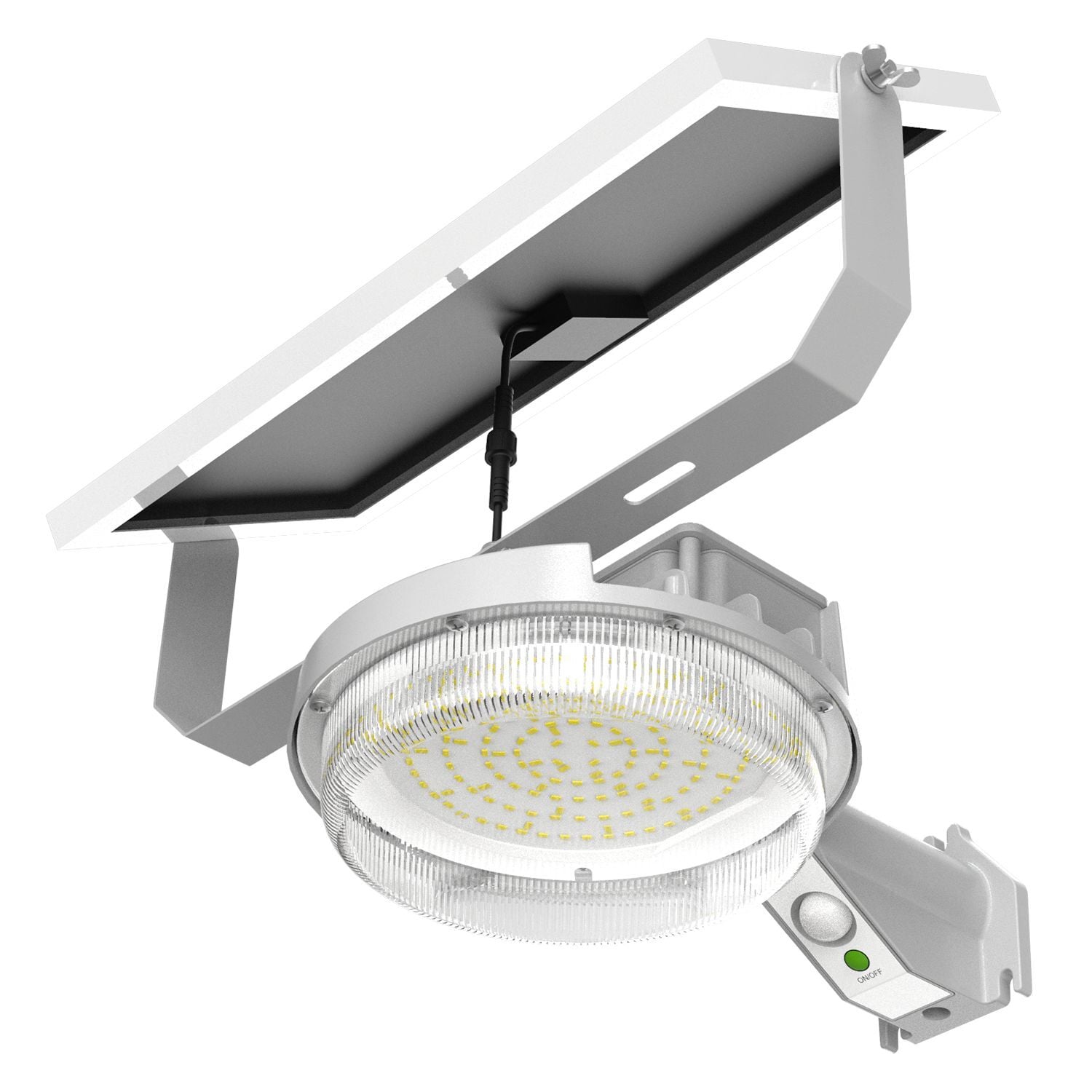 Solar Barn Light, 10000 Lumen, 5000K, Motion plus Dusk to Dawn, Gray