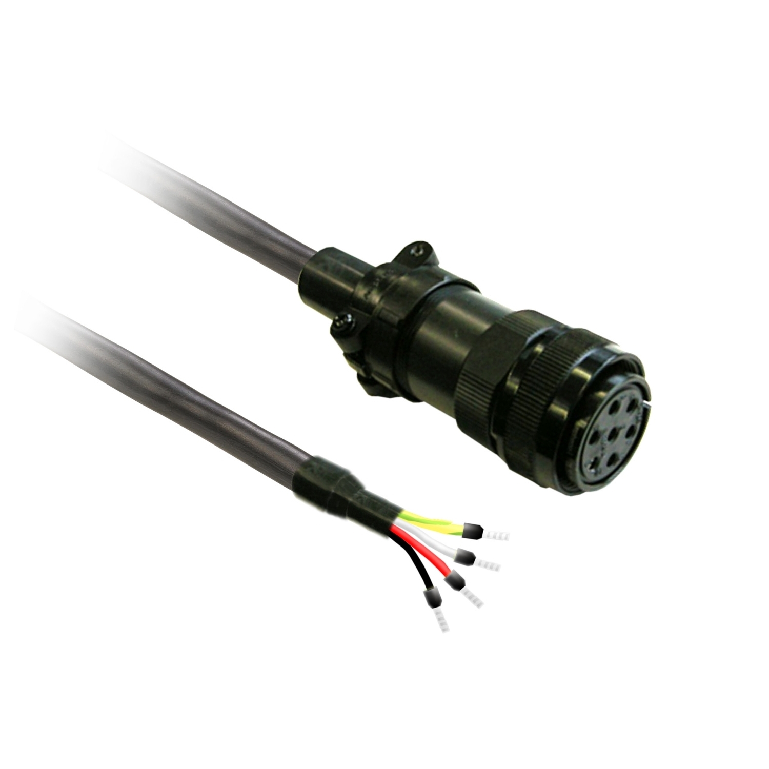 power cable 3m shielded 4x 1,3mm, BCH2 MIL connector