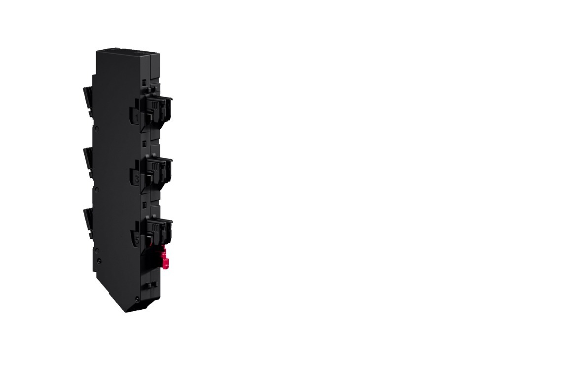 RX Bus-mounting fuse base 63 A, 3-pole, D02-E18, with LED, W: 27 mm