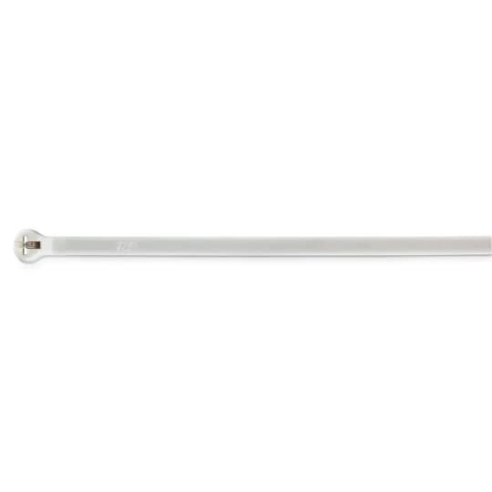 Cable Tie, Flame Retardant White Nylon 6.6, Temperature Range of -20 to 65 Degrees Celsius (-4 to 149 F) for Indoor Applications, Length of 361mm (14.2 Inches), Width of 4.6mm (0.18 Inch), Thickness of 1.3mm (0.05 Inch), Maximum Bundle Diameter 102mm (4.02 Inches), Tensile Strength Rating of 178 Newtons (40 Pounds)