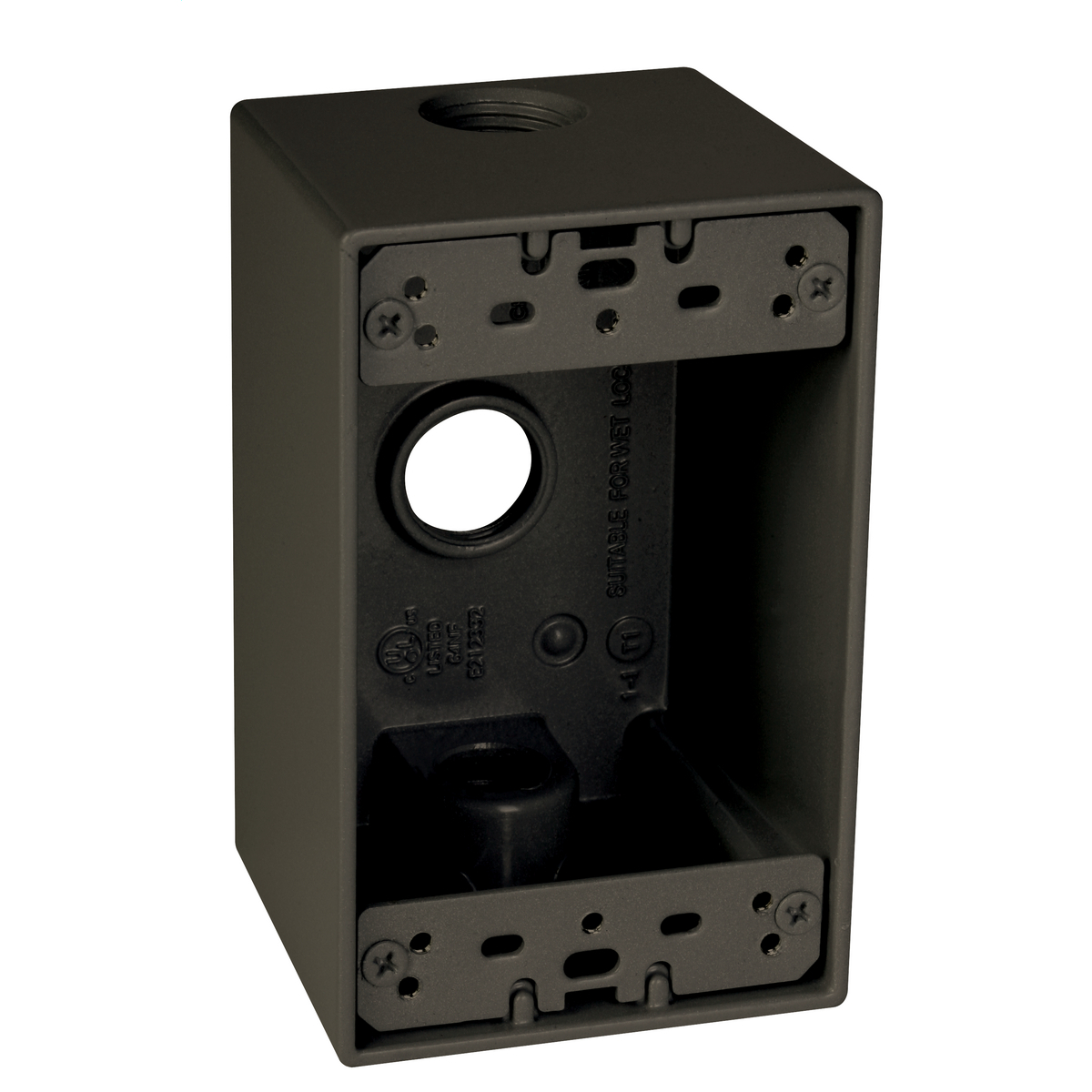 1-Gang 3-Hole 1/2 in. Deep Outlet Box - Bronze