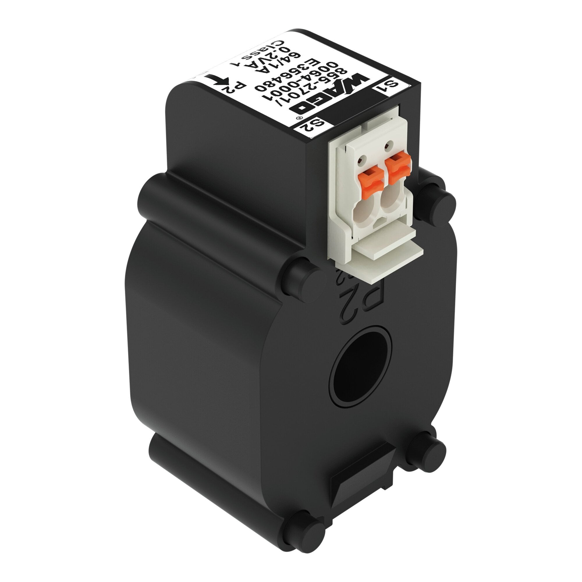 Plug-in current transformer; Primary rated current: 64 A; Secondary rated current: 1 A; Rated power: 0.2 VA; Accuracy class: 1