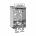 Eaton Crouse-Hinds series Non-Gangable Switch Box, (1) 1/2", 2, NM clamps, 1-1/2", 2-cable, Steel, Ears, Non-gangable, 7.5 cubic inch capacity