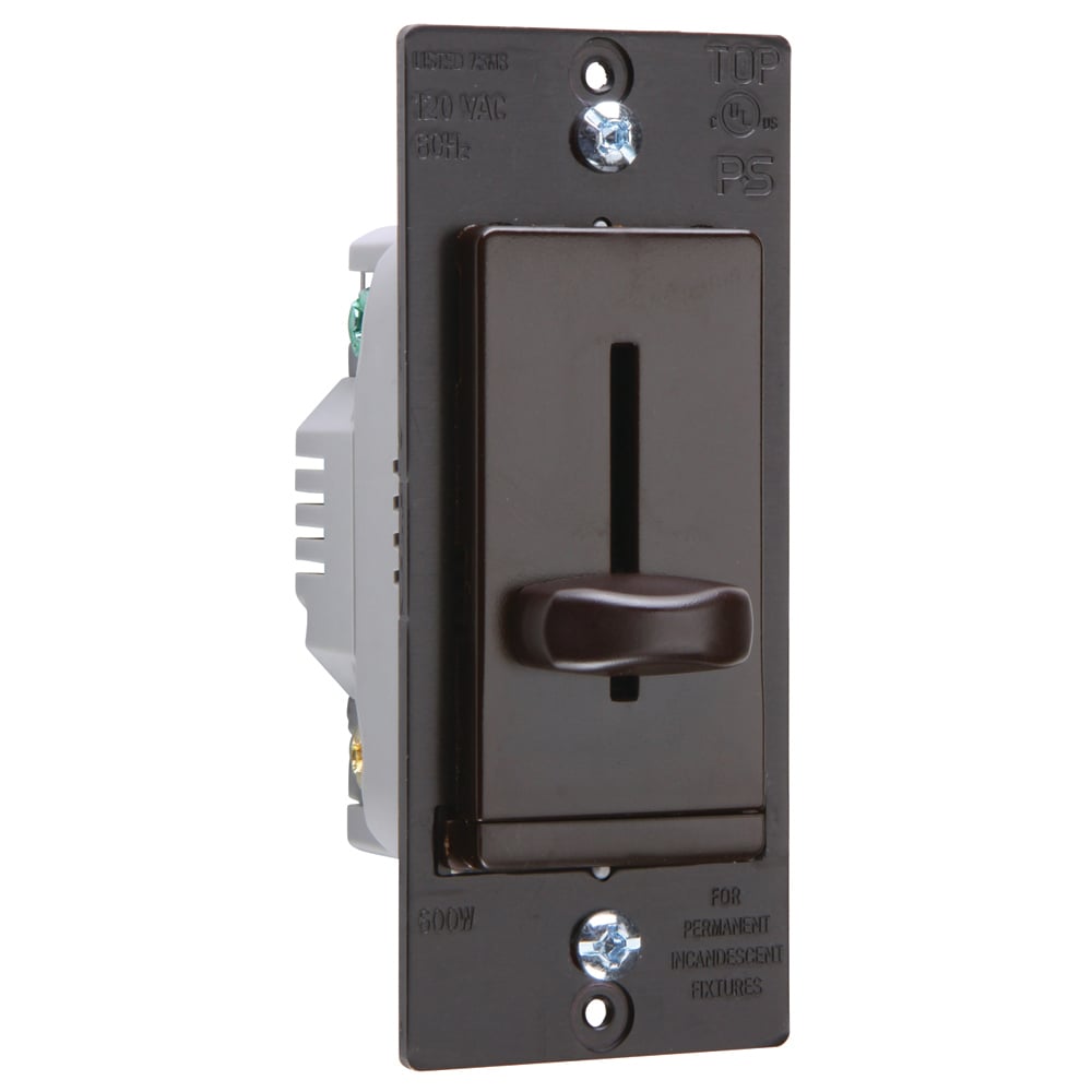 Incandescent Slide Dimmer, Non-Preset600watt, Brown