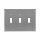 3-Gang Toggle Device Switch Wallplate, Gray