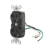 20-Amp, 125-Volt, Slim Body Duplex Receptacle, Straight Blade, Hospital Grade, Grounding, Red