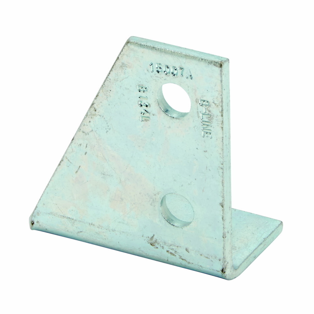 Eaton B-Line series corner plate, 4.2" H x 3.5" L x 1.62" W, Steel, Electro-plated, 1/4" Gauge