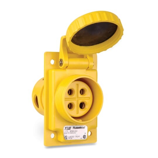 DuraGard 30 Amp, Watertight, Female Receptacle- through 600V AC/250V DC
