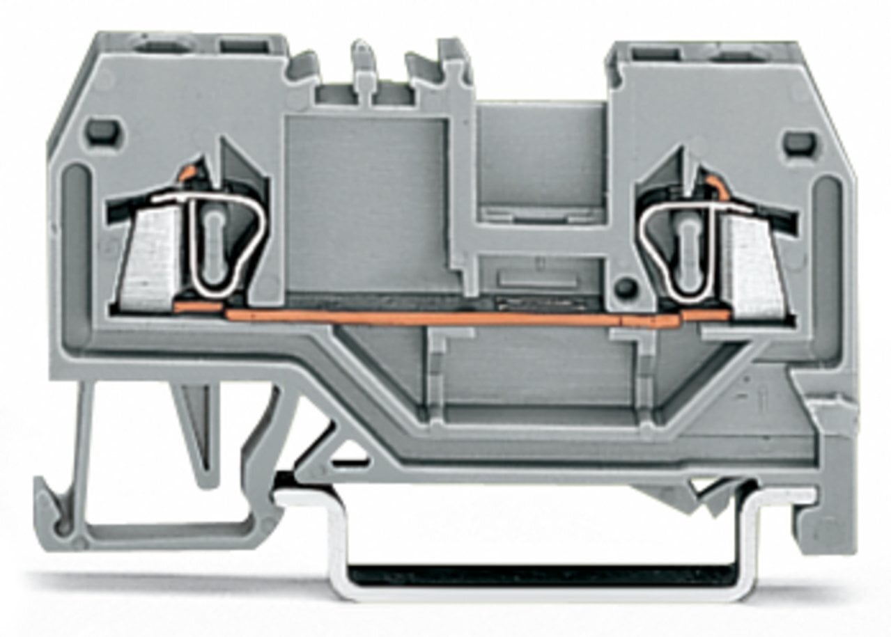2-conductor through terminal block; 1.5 mm; center marking; for DIN-rail 35 x 15 and 35 x 7.5; CAGE CLAMP; 1,50 mm; gray